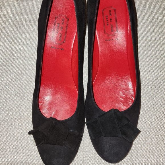 RUE du JOUR paris 2-Inch Black Suede Heels - Picture 1 of 5